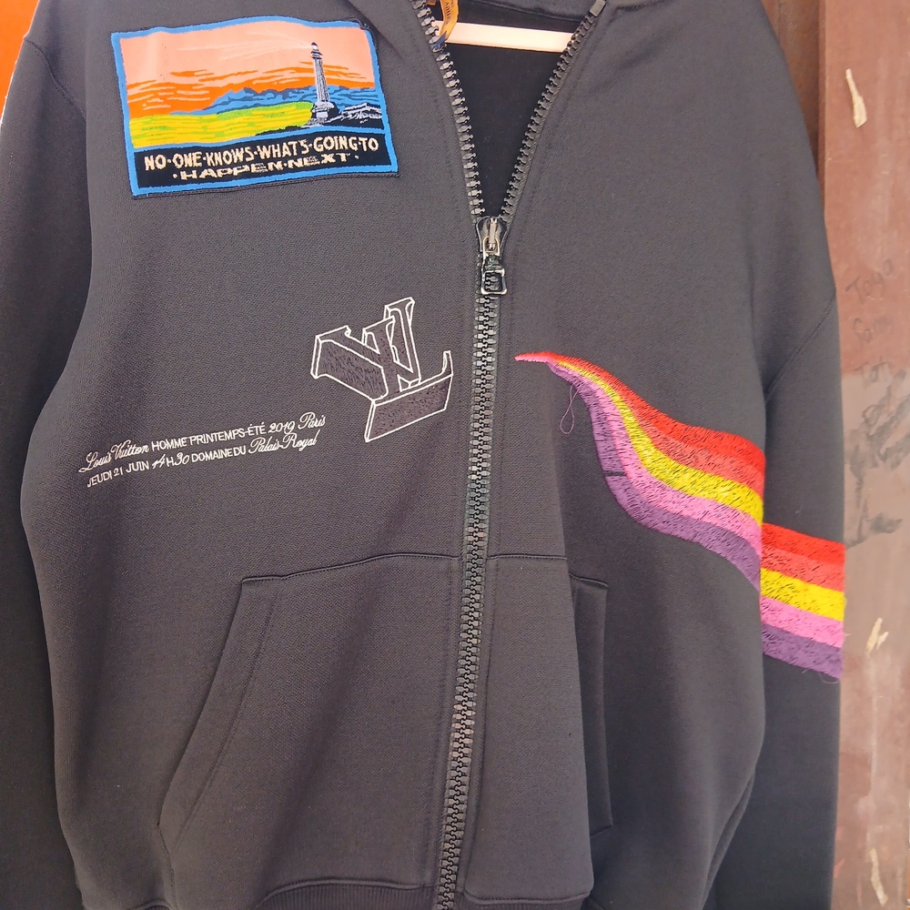 Black Hoodie with Colorful Patches